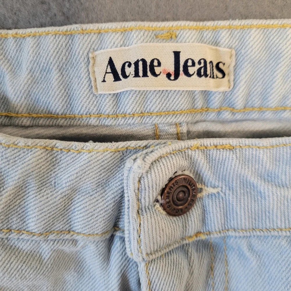 Acne Jeans Light Bleach Wash Slim Denim Trousers Made in Italy 31x31 - Picture 4 of 12